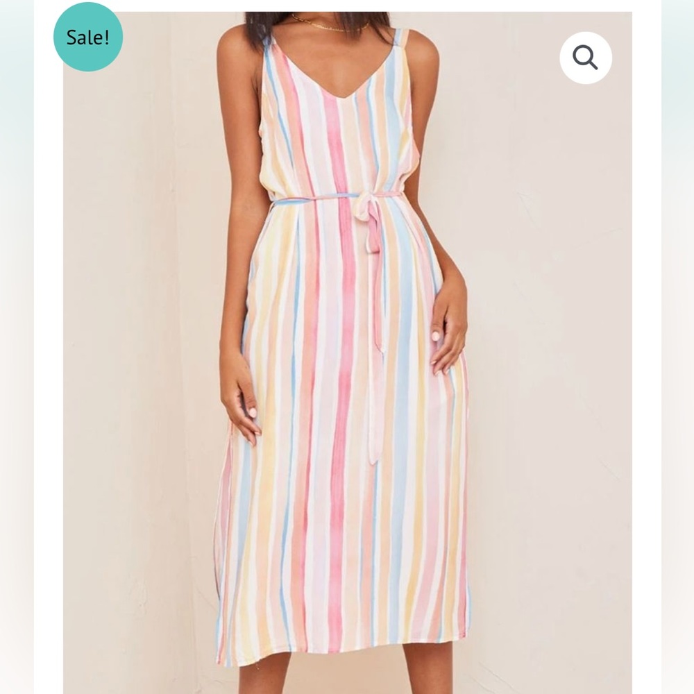 Bella Dahl Sleeveless Belted Scala Stripe Print Dress